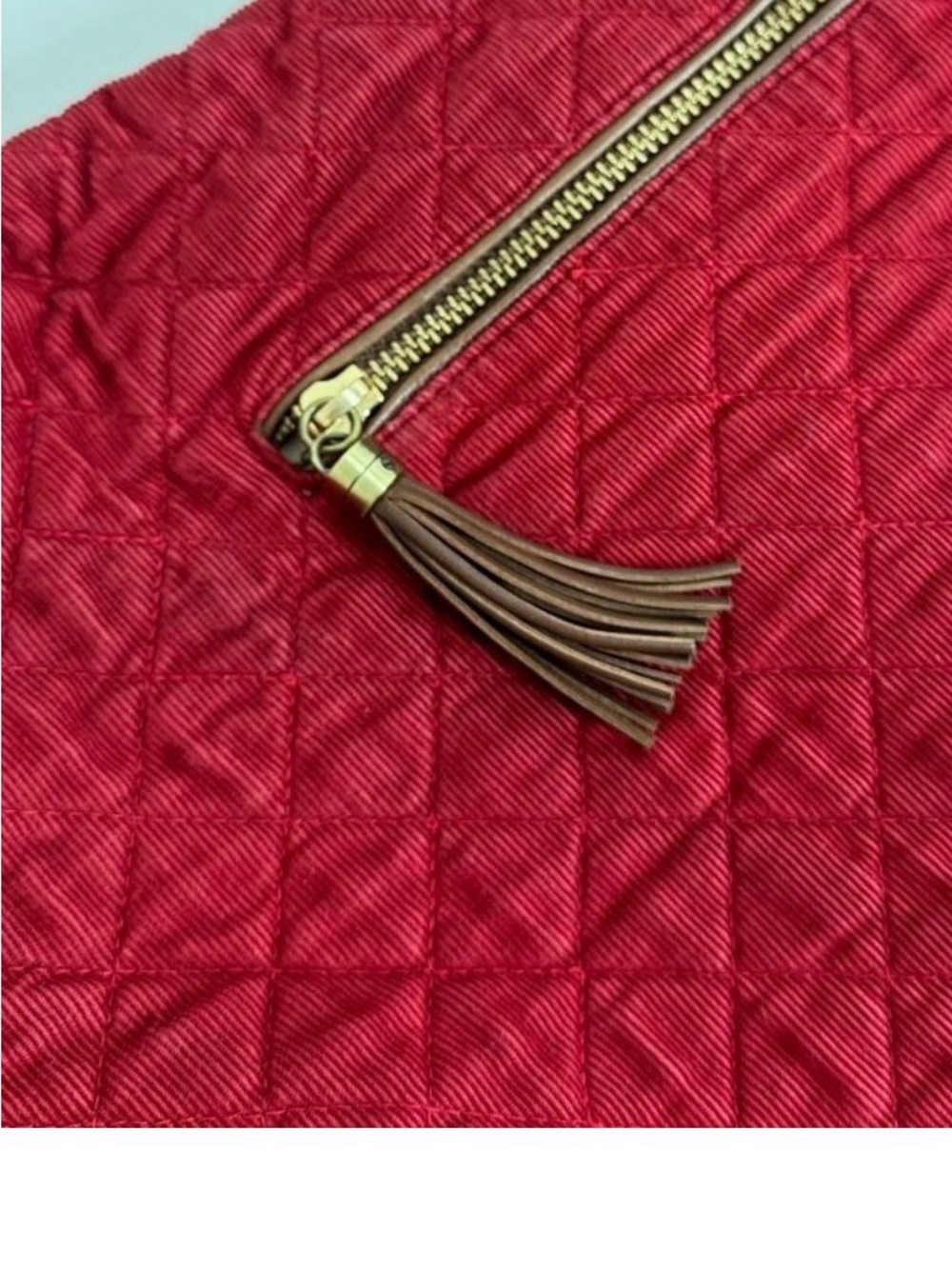 Vera Bradley Retired Quilted Chili Red Shoulder HoboBag with BrownStrap&Tassels - Picture 6 of 12